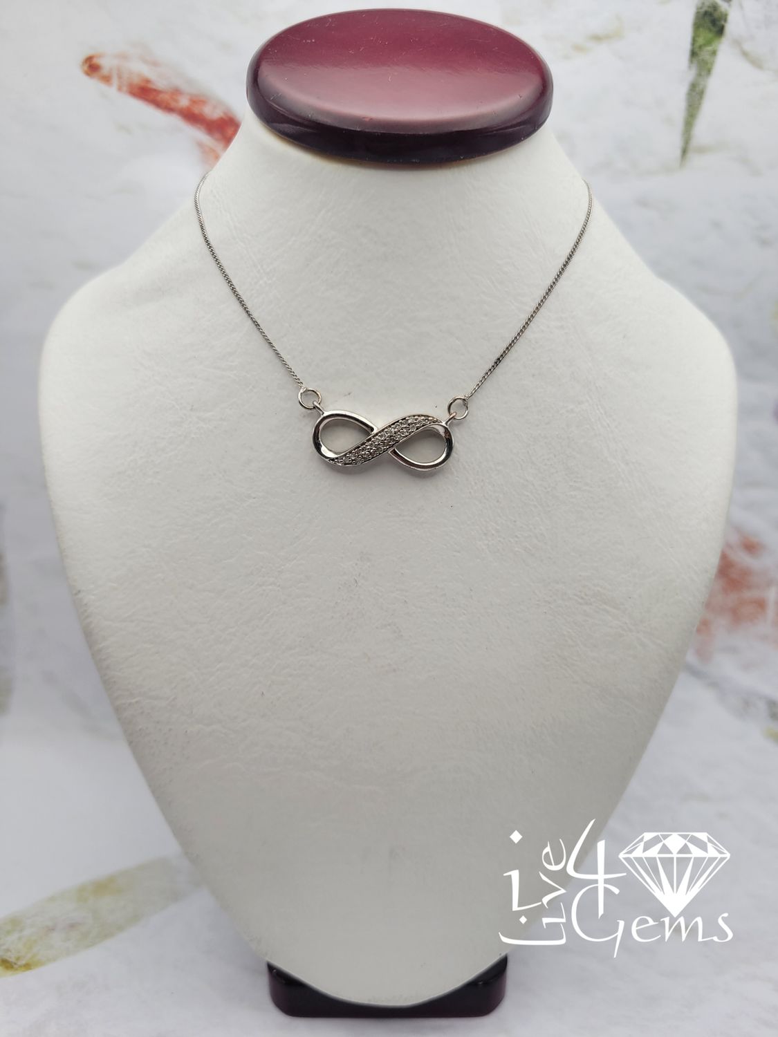 Silver Diamond Infinity Necklace