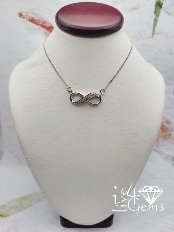 Silver Diamond Infinity Necklace