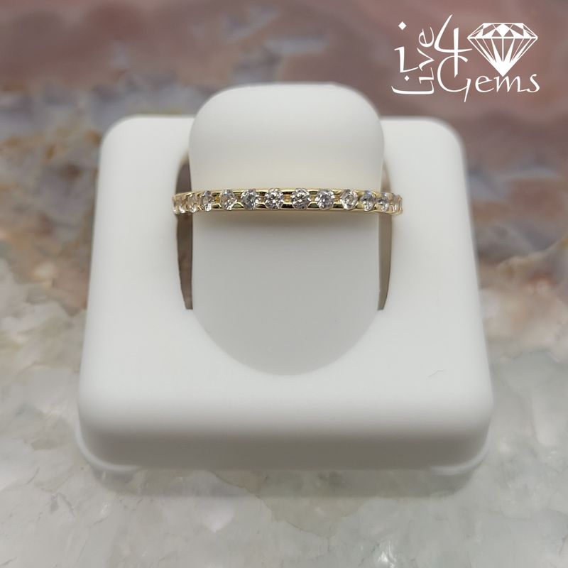 Silver CZ Single Row Band