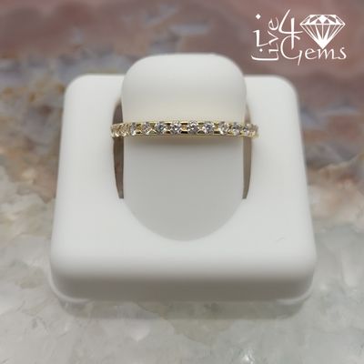 Silver CZ Single Row Band