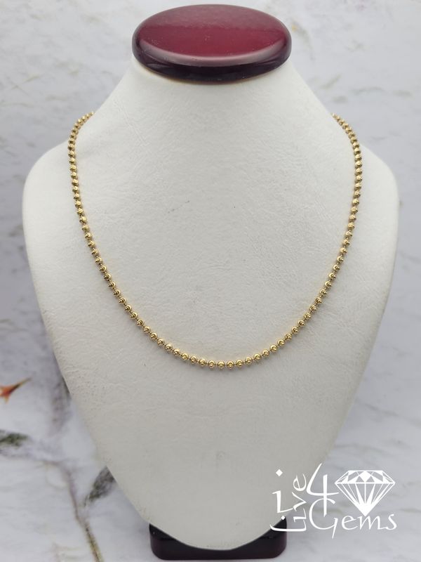 Silver 30&quot; Moon Cut Chain Gold Plated Chain