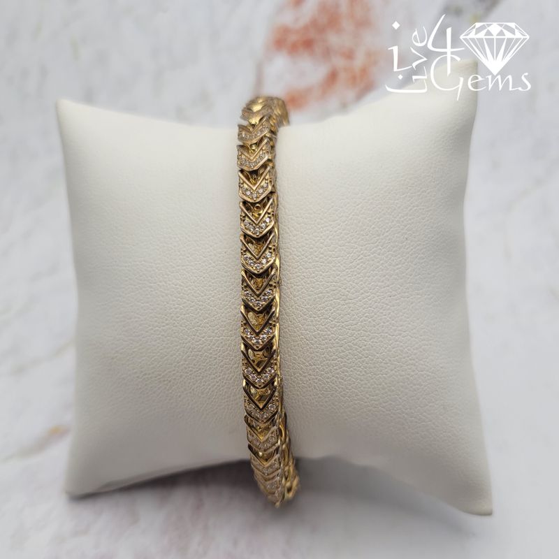 Silver GP Franco Cz 5mm Hand Band 9&quot;