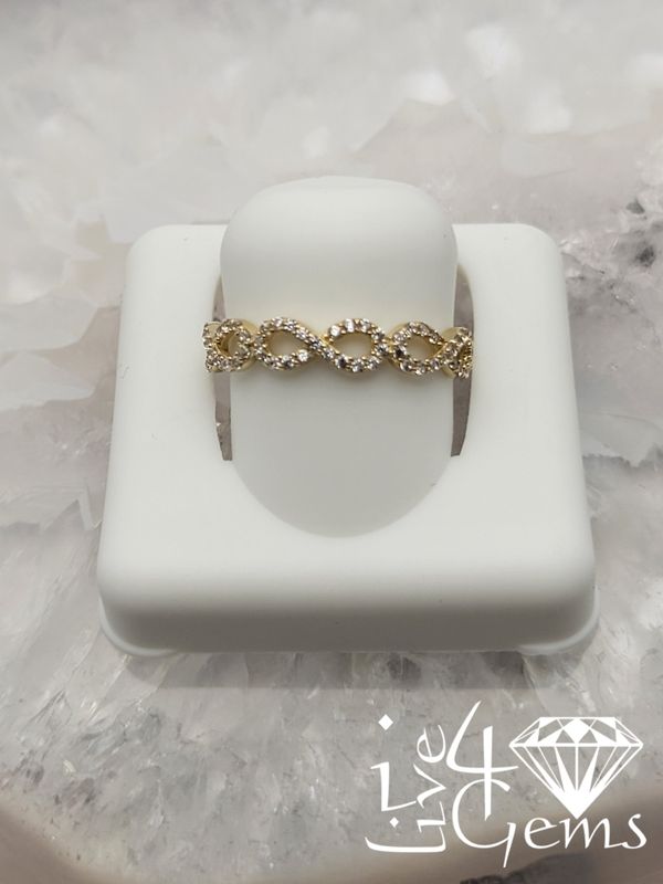 10kty Turkish Gold Triple Infinity Cz Ring
