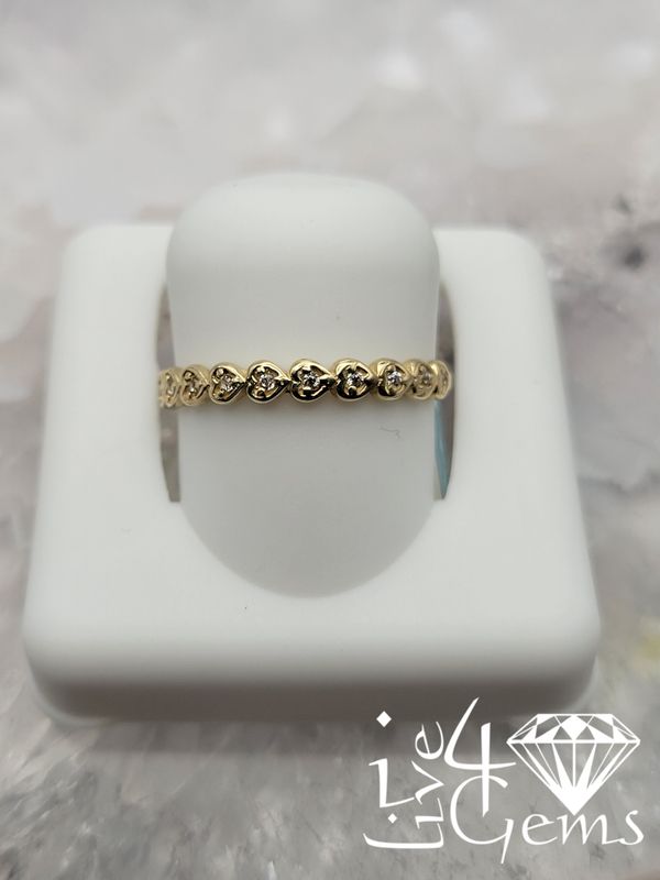 10kty Turkish Gold Cz Heart Infinity Ring