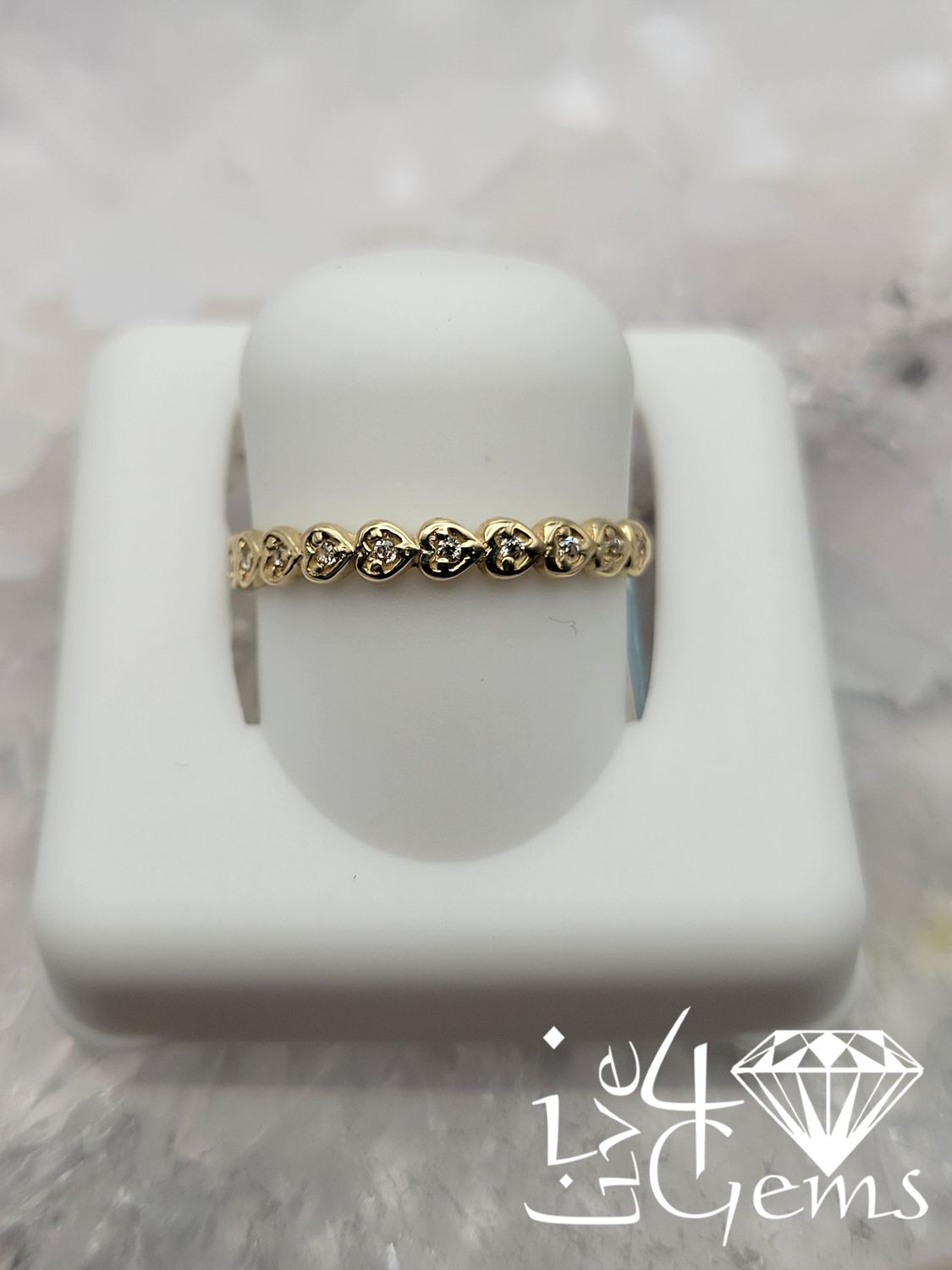 10kty Turkish Gold Cz Heart Infinity Ring