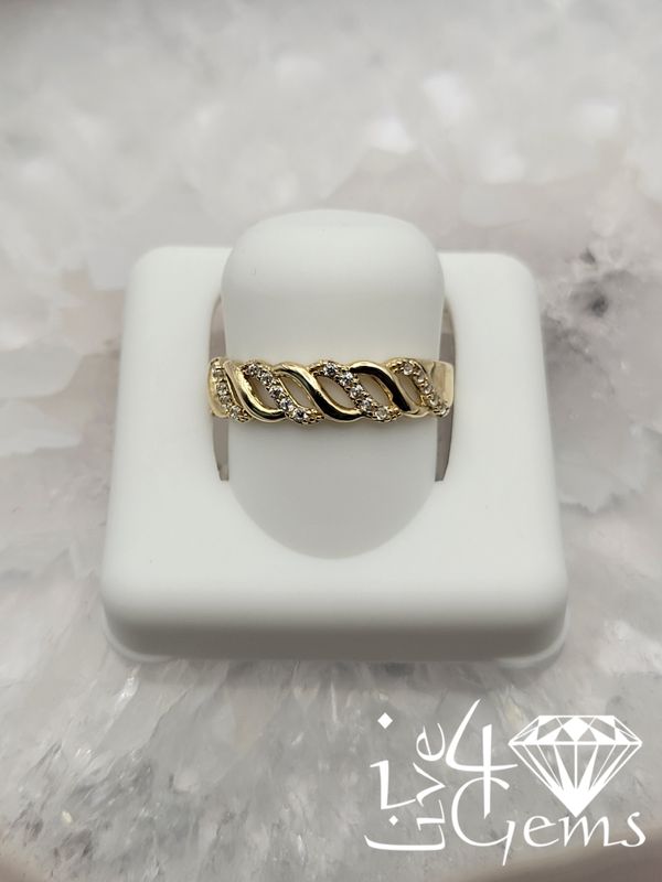 10kty Turkish Gold Pave Cz Ring