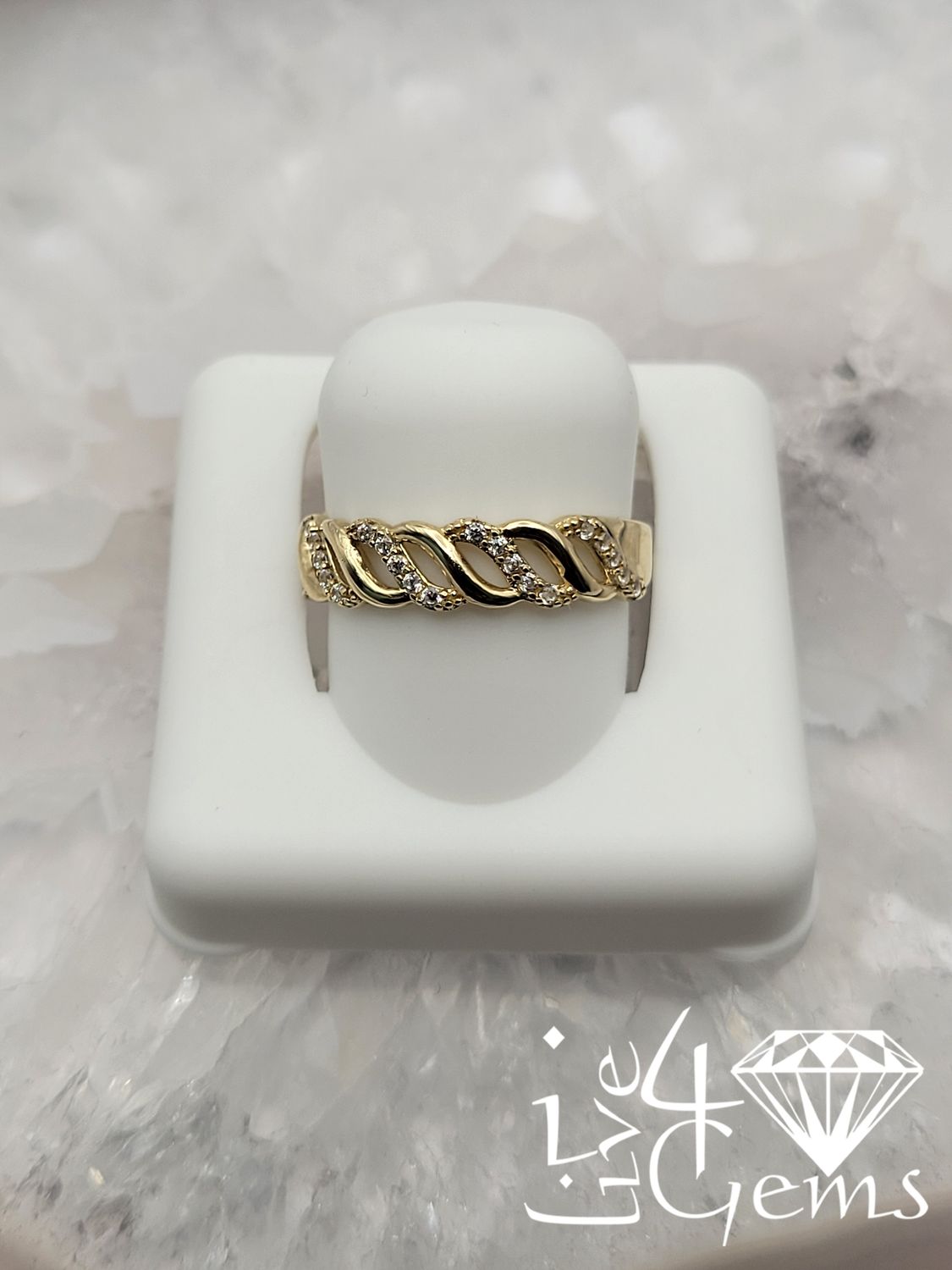 10kty Turkish Gold Pave Cz Ring