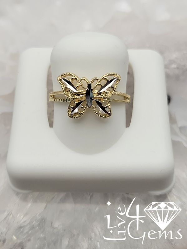 10kty Two Toned Butterfly Ring S5.5