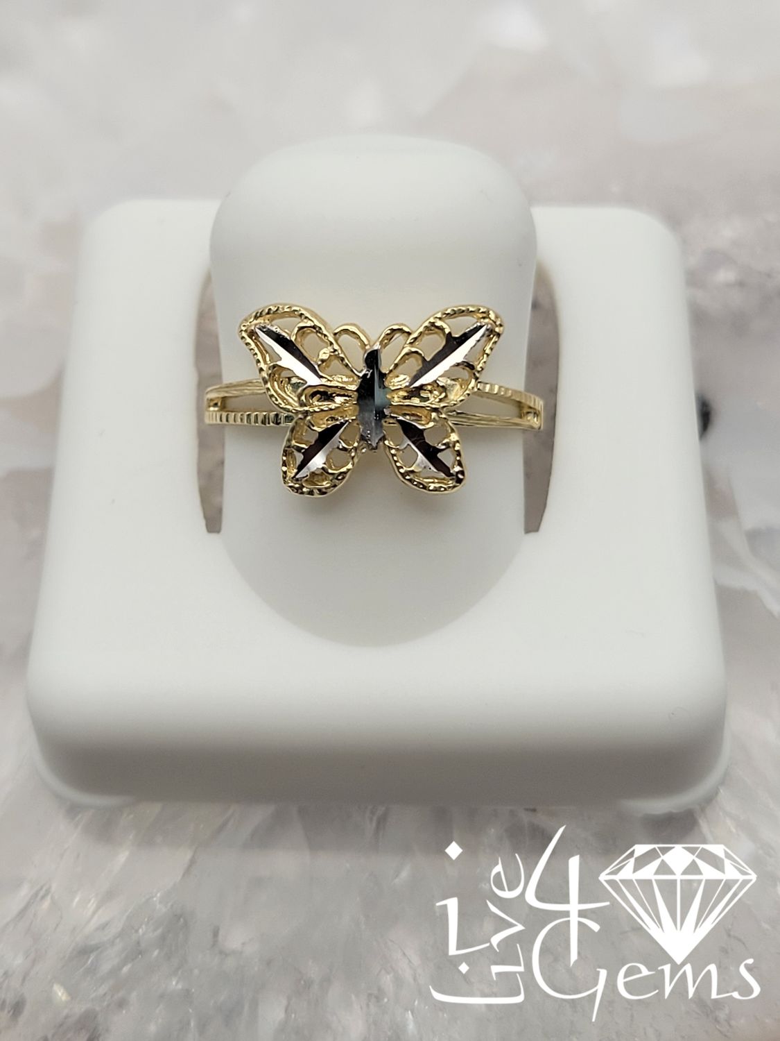 10kty Two Toned Butterfly Ring S5.5