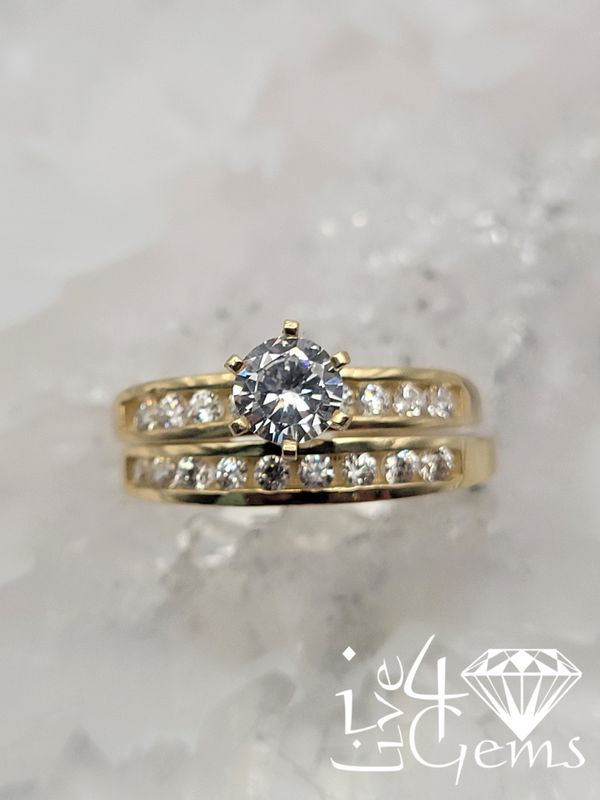 10kty Channel Set Bridal Set S8