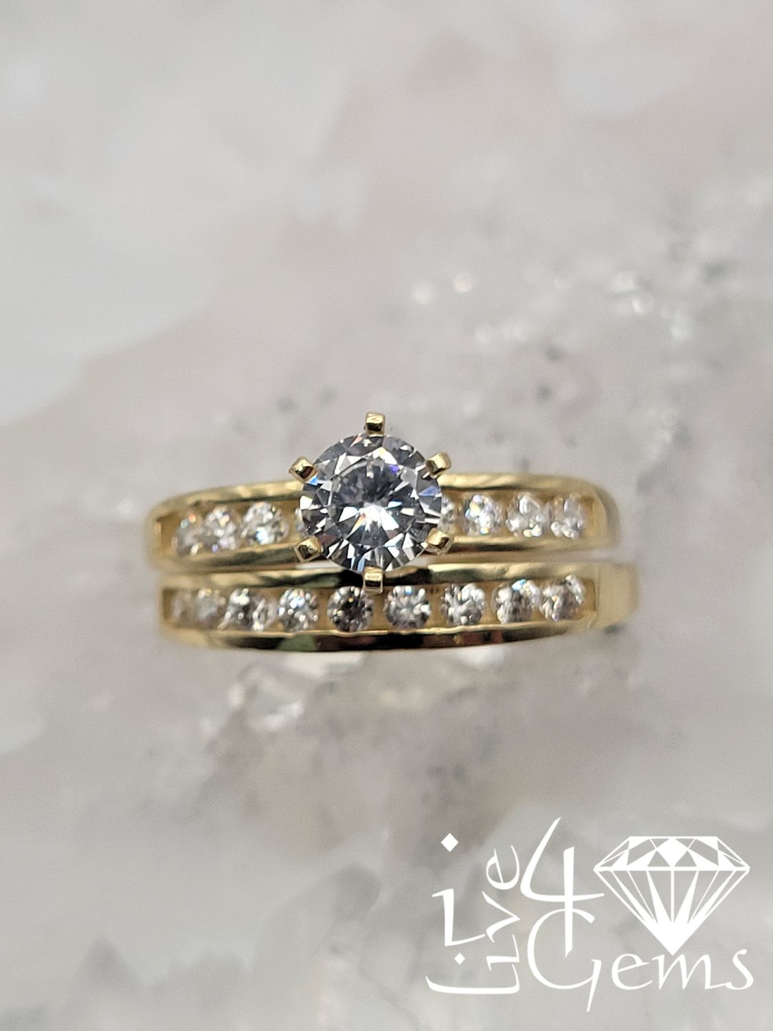 10kty Channel Set Bridal Set S8