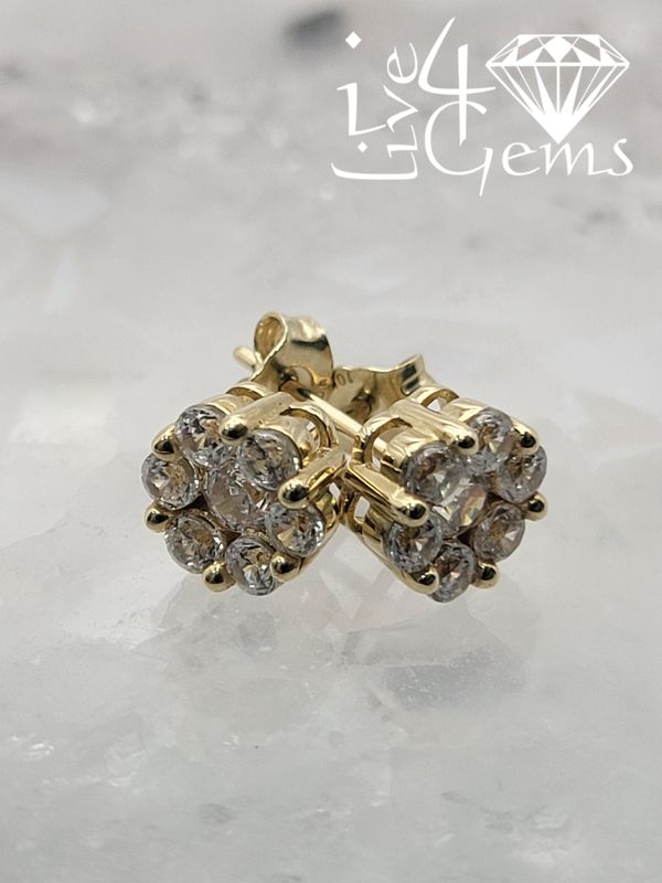 10kty Flower Cz Studs