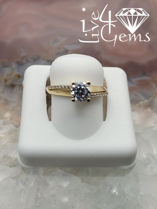 10kty Spiral Solitaire Cz Ring