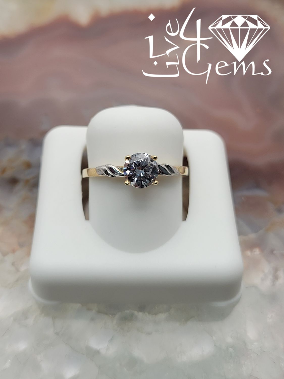 10kty Cz Two Tone Ring