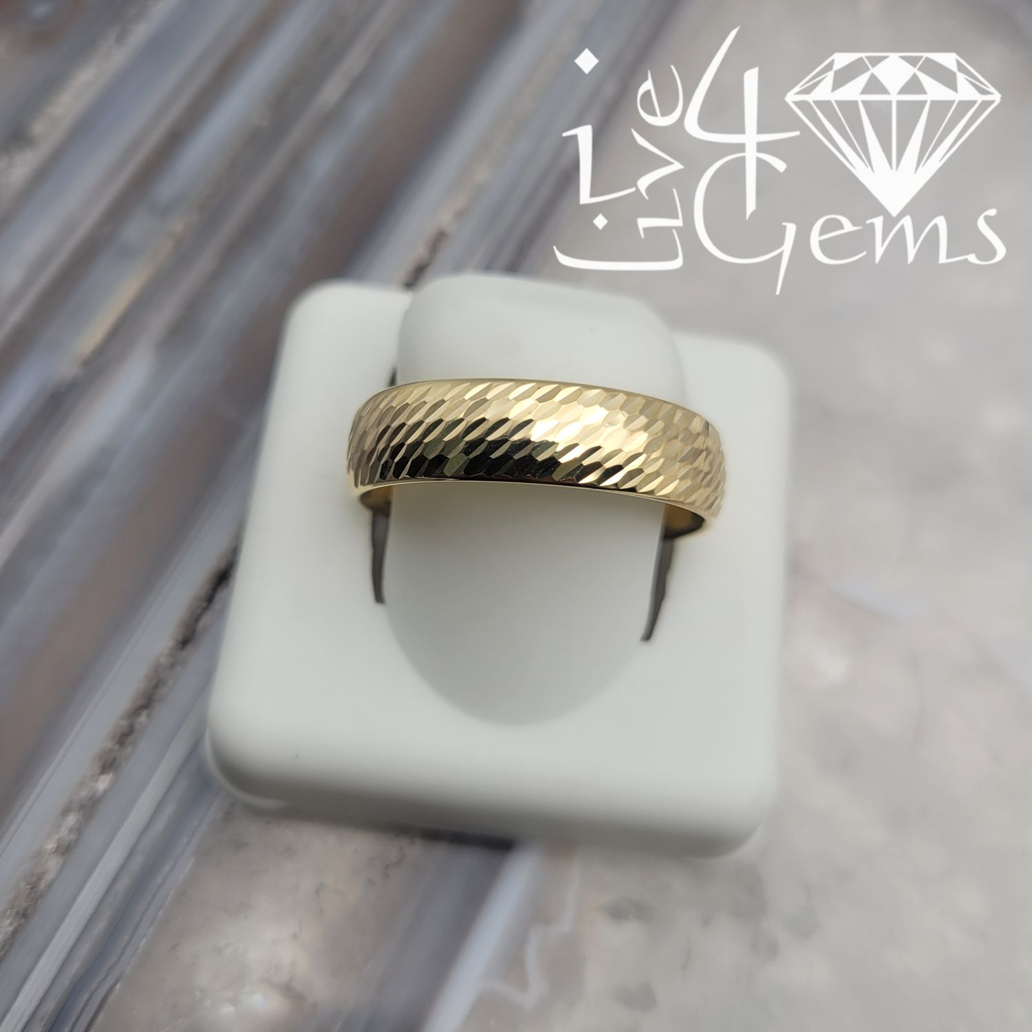 10kty Gold Diamond Cut Regular Band 6mm Size 13