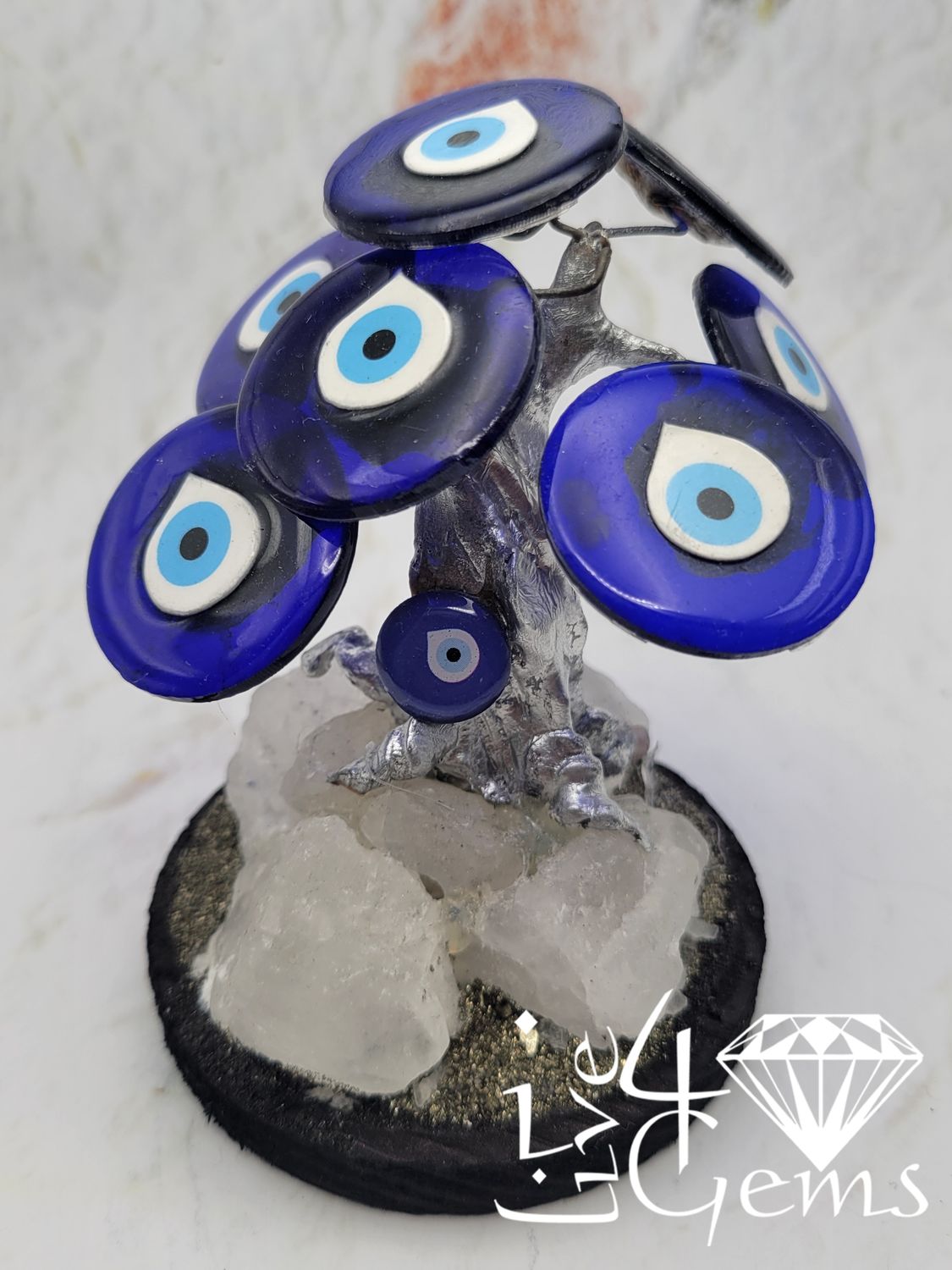 Evil Eye  Bonsai Tree w Clear Quartz