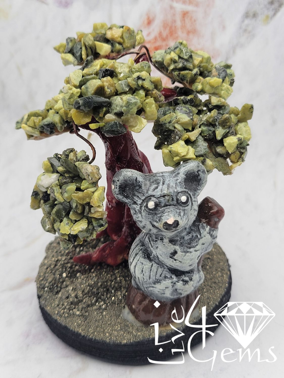 Gemstone Bonsai Tree  Serpentine w Koala