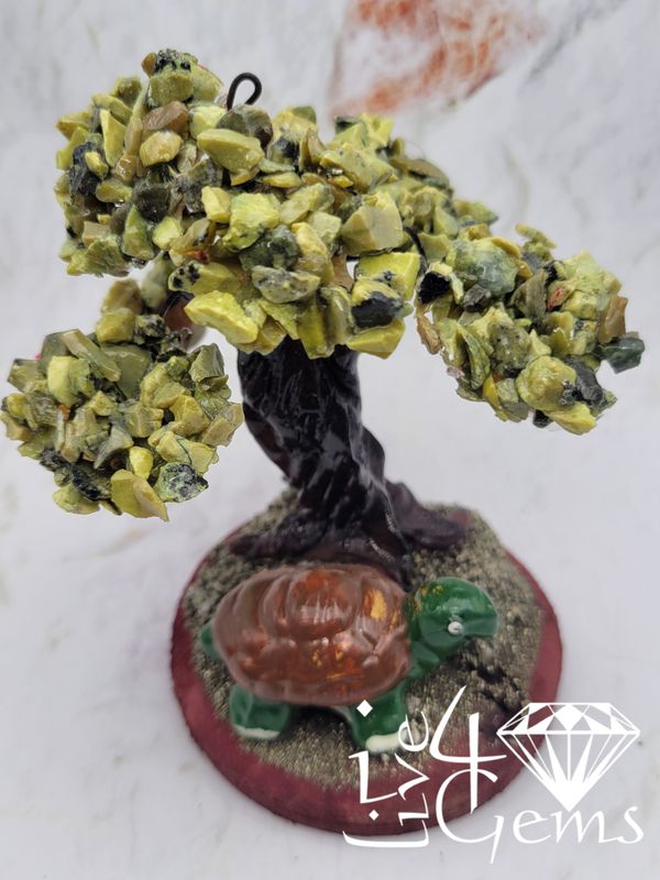 Gemstone Bonsai Tree  Serpentine w Turtle