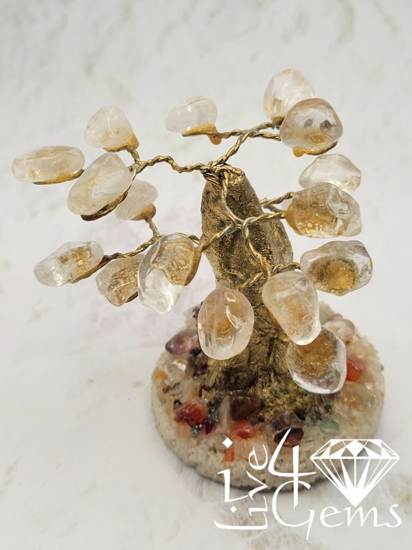 Handmade Clear Quartz  with Mixed Quartz Bonsai Gemstone Tree