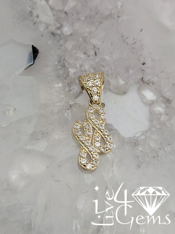 10kty Cz Double Infinity Pendant