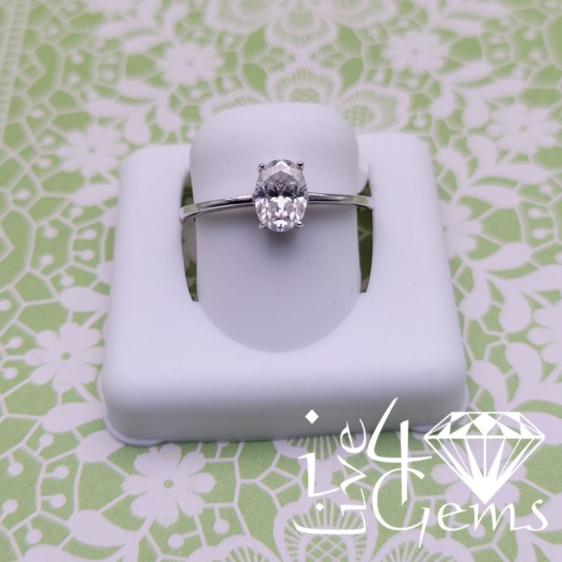 Silver Moissanite Oval Cut 1/2ctw Ring S8