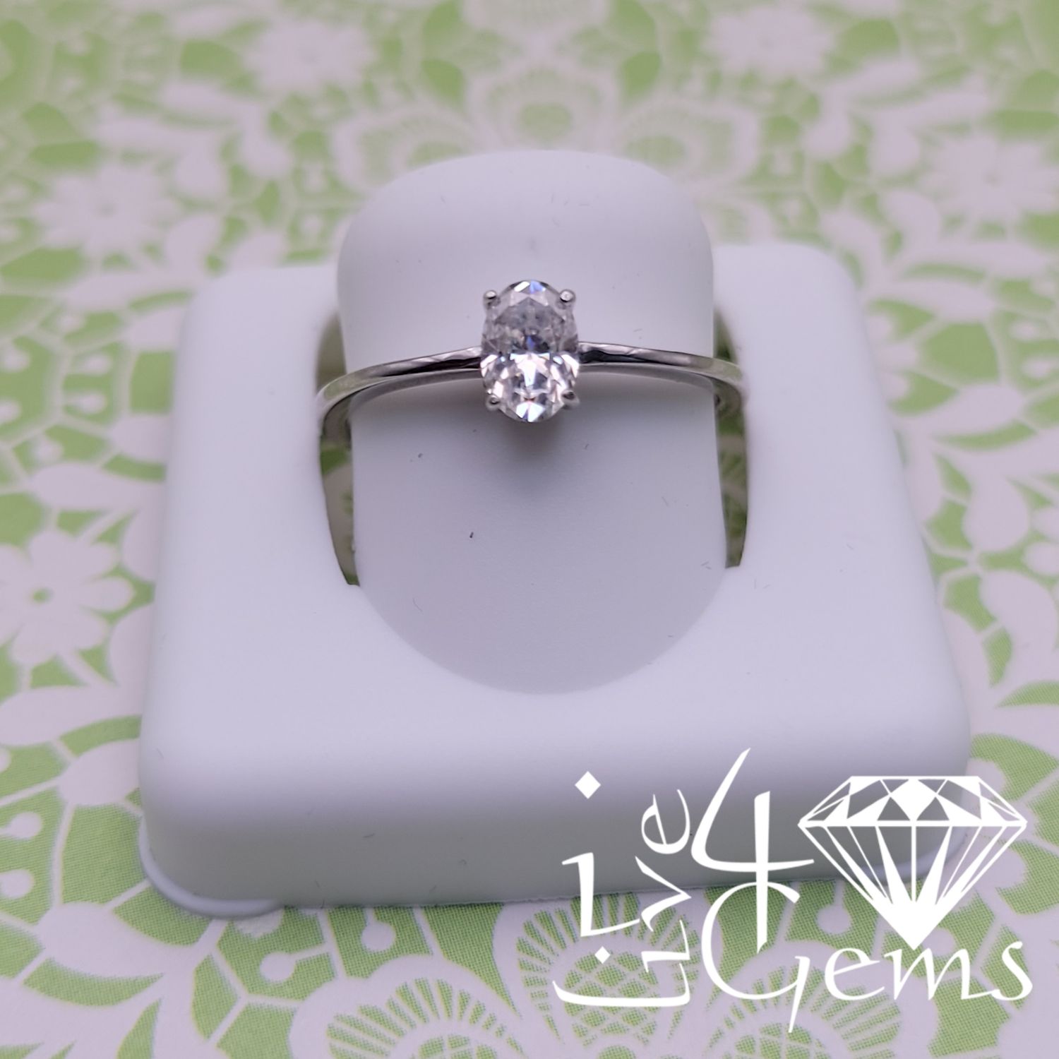 Silver Moissanite Oval Cut 1/2ctw Ring S9