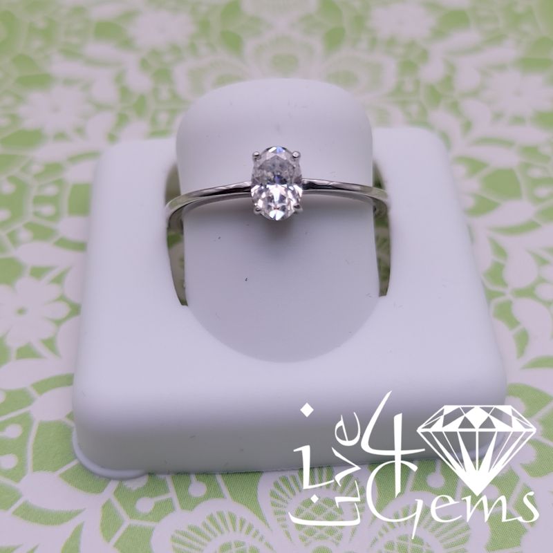 Silver Moissanite Oval Cut 1/2ctw Ring S9