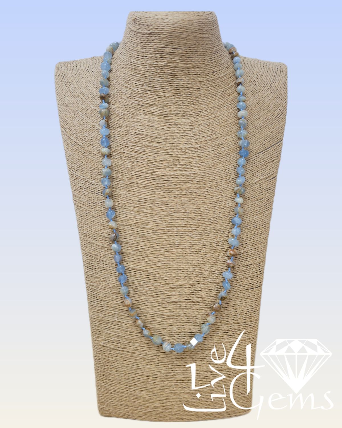 40&quot; Aquamarine Infinity Necklace