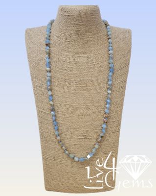 40" Aquamarine Infinity Necklace