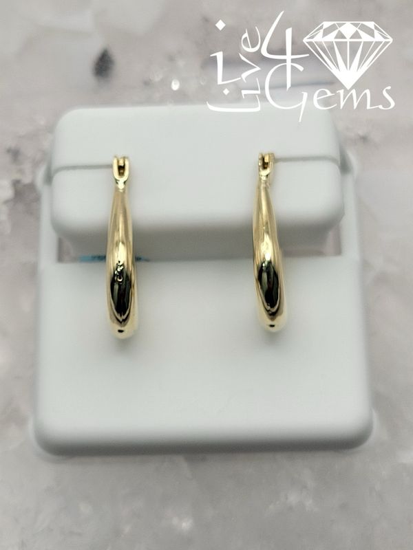 Turkish 10kty Oval Hoop Earrings
