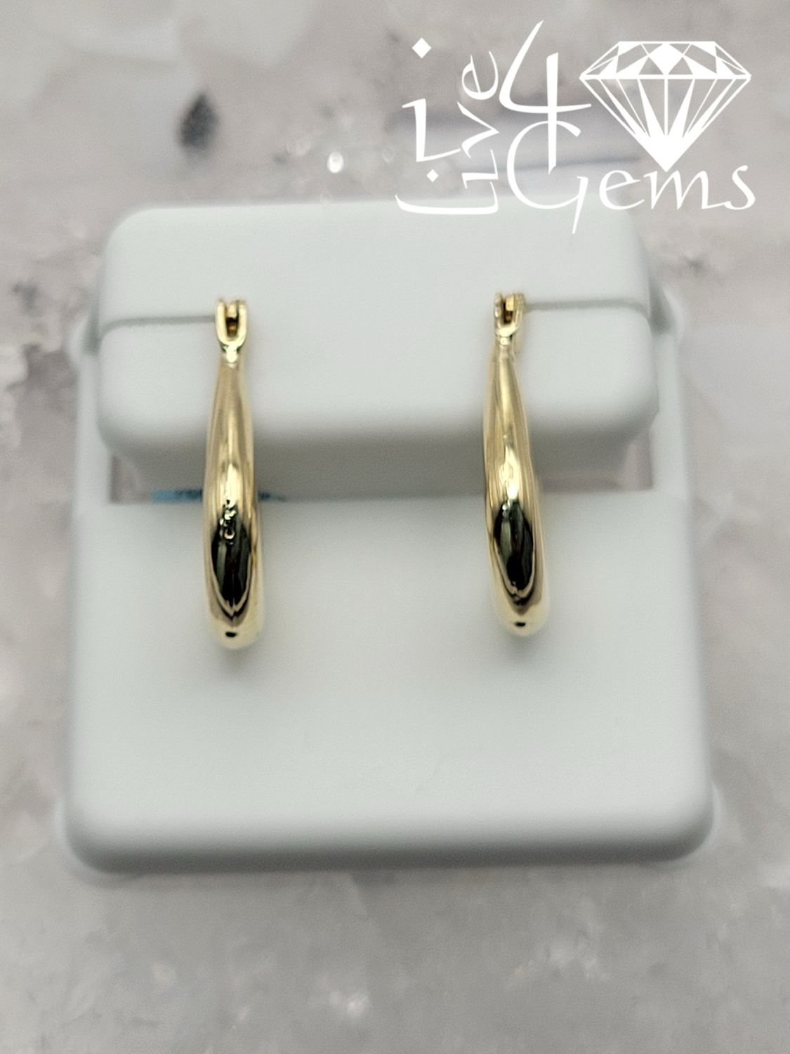 Turkish 10kty Oval Hoop Earrings