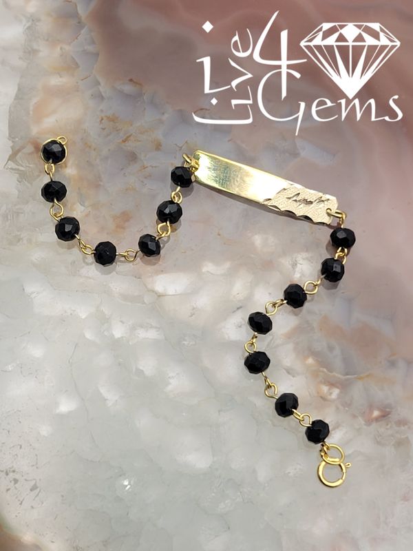 10kty Jet Bead Baby ID Band