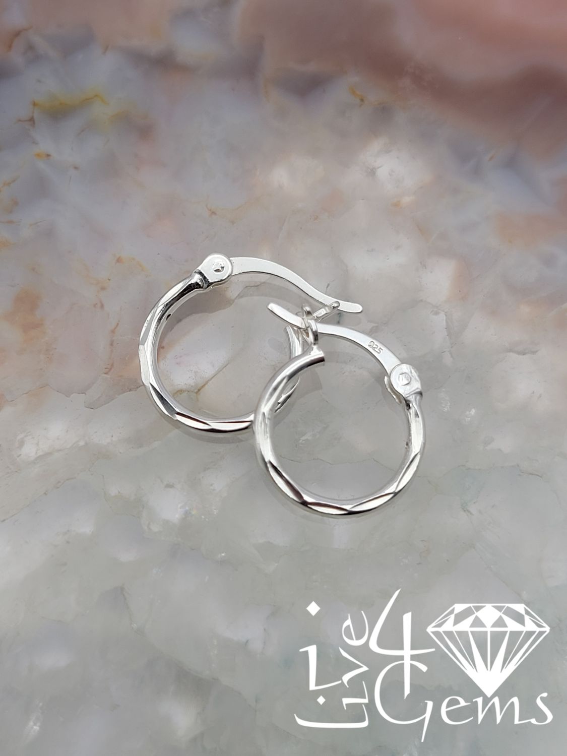 Pattern Silver Hoop 2x12mm