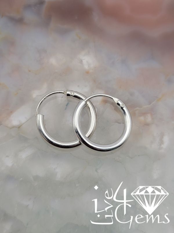 Plain Silver Hinged Hoop 2x12mm