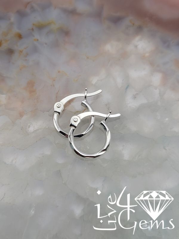 Pattern Silver Hoop 2x10mm