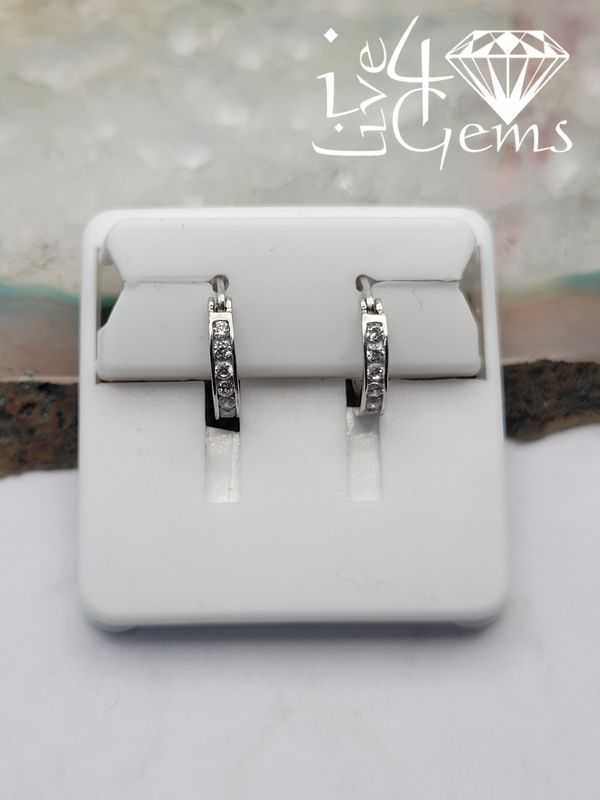 Silver 12mm Cz Huggie