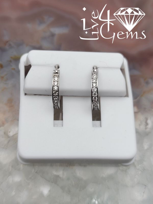 Silver 14mm Cz Huggie