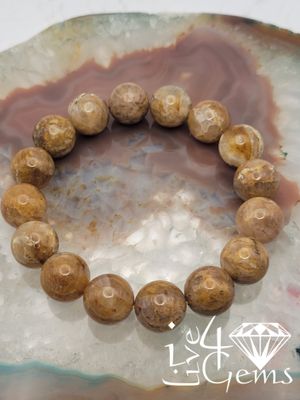 Round Brown Citrine 14mm Bracelet