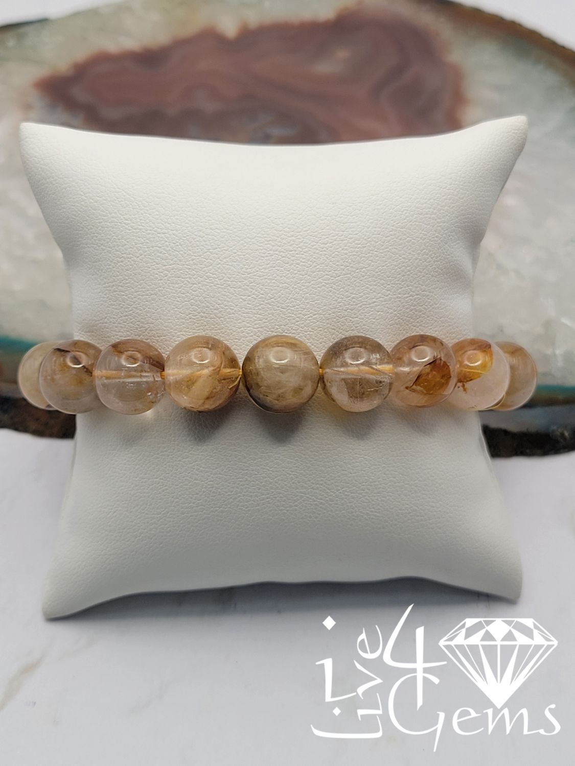 Round Brown Citrine 12mm Bracelet