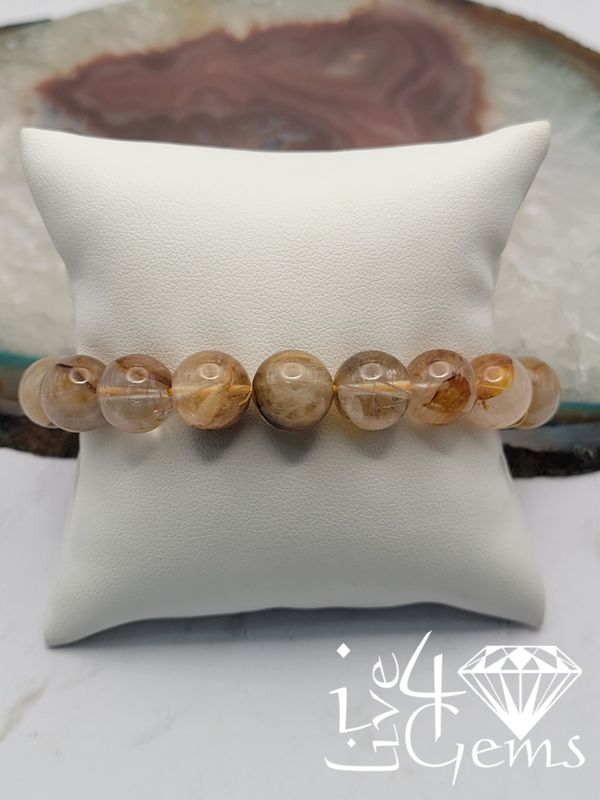 Round Brown Citrine 12mm Bracelet