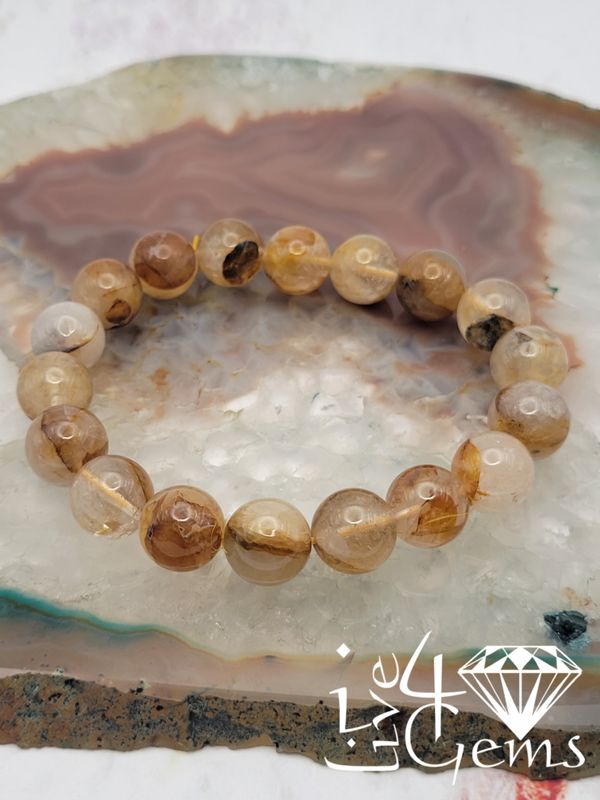 Round Brown Citrine 12mm Bracelet