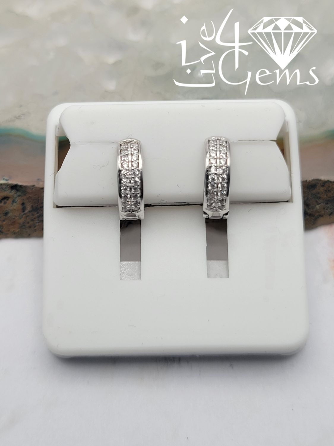 Silver 12mm Double Row Cz Huggie