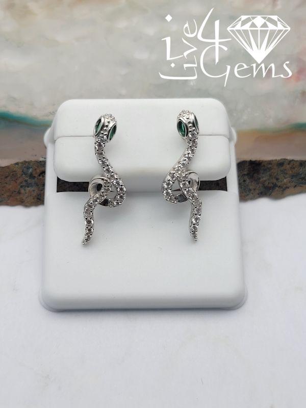 Silver Snake Stud Earring