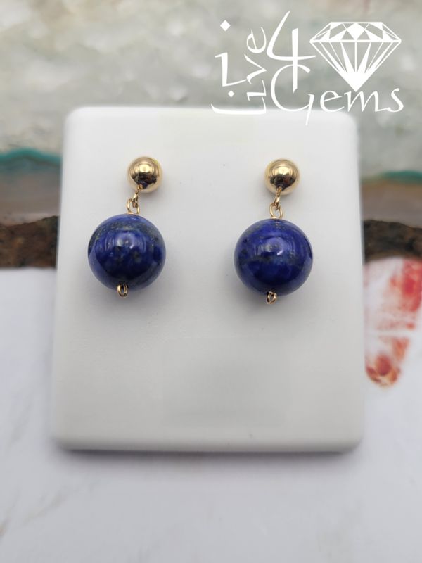 14kty Dangling Lapis Lazuli Hanging Earring