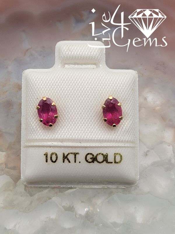 10kty Marquise 0.78cts Pink Tourmaline Stud Earrings 6x4mm