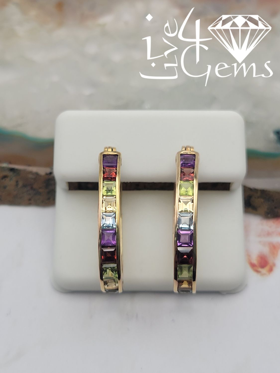 Silver Gold Plated Silver Gemstone Earring