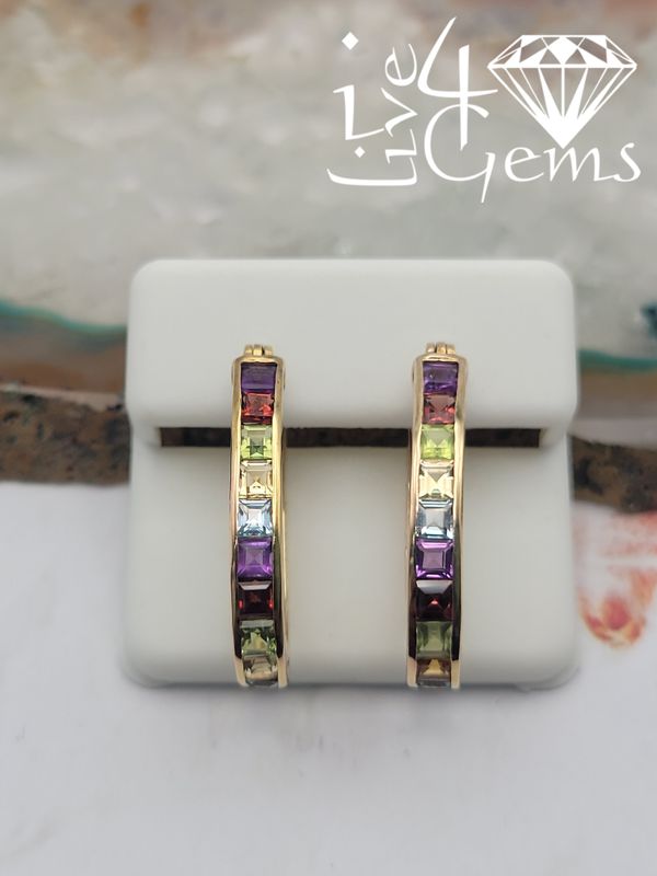 Silver Gold Plated Silver Gemstone Earring