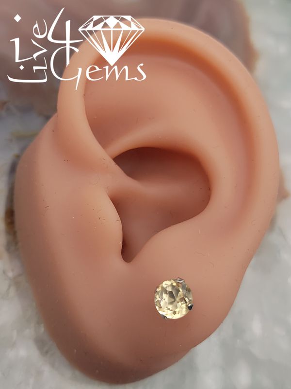 10ktw Citrine 5mm .96ct Stud White Gold