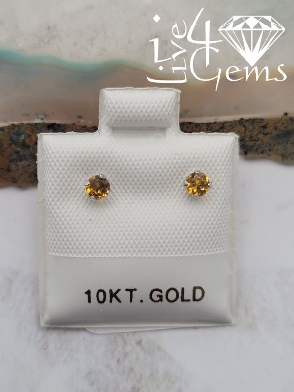 10ktw 3mm 0.20ct Citrine Stud Earrings