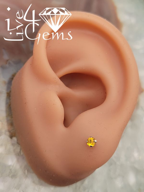 10ktw 3mm 0.20ct Citrine Stud Earrings